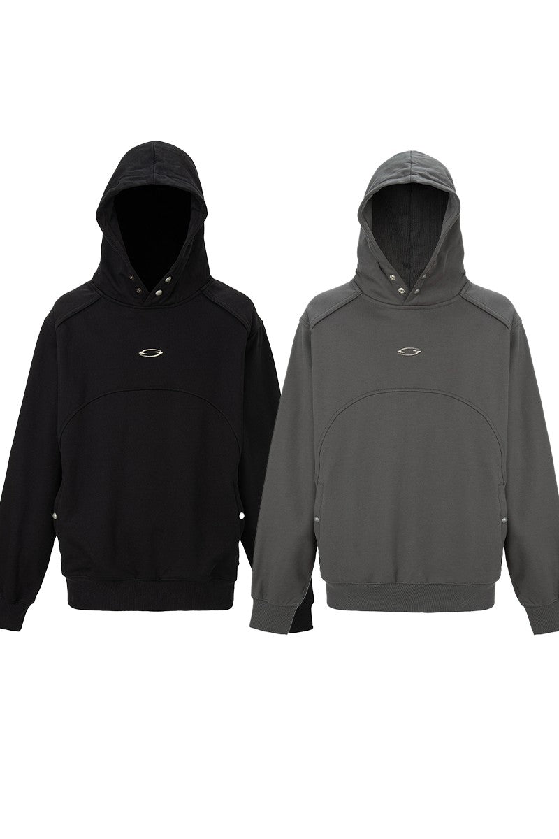 Metal Logo Snap Button Hoodie