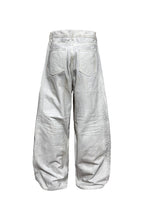 Dirty Wash Pleated White Jeans