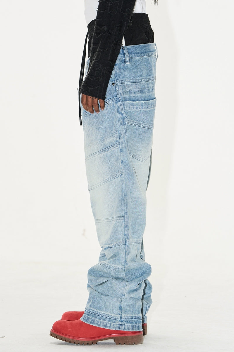 Double Waist Distorted Lumber Jeans