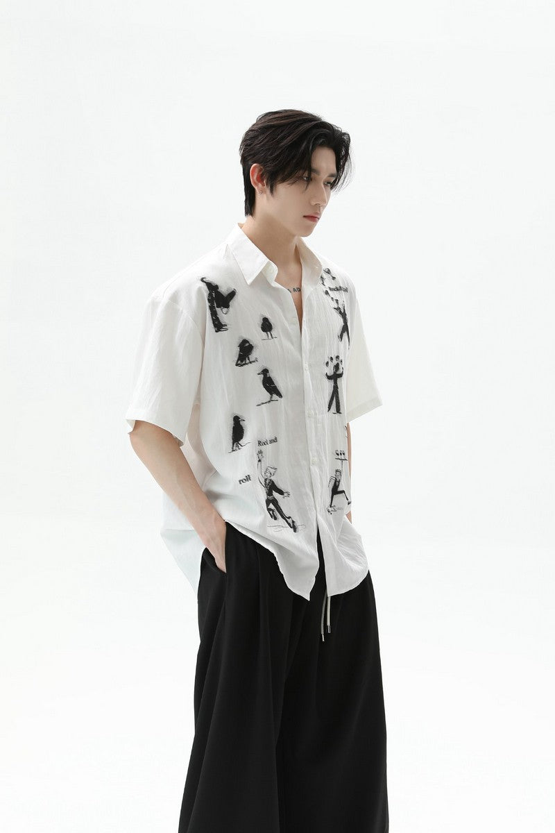 Tencel Phantom Print Short Sleeve Shirt