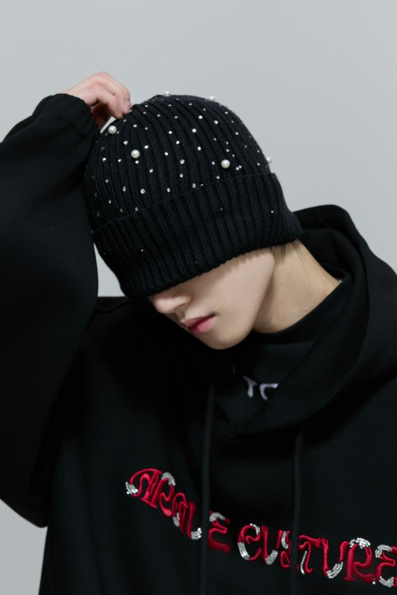 Pearl Knit Fuzzy Winter Beanie