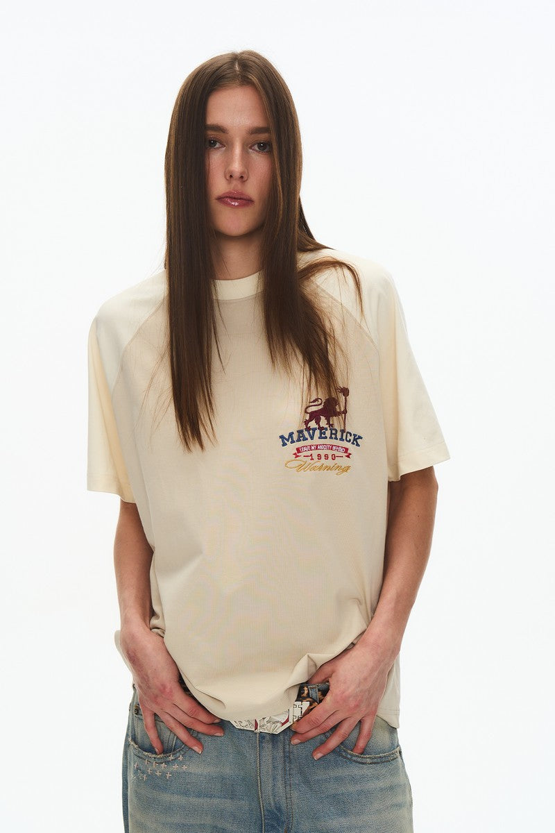 Letter Print Raglan Tee
