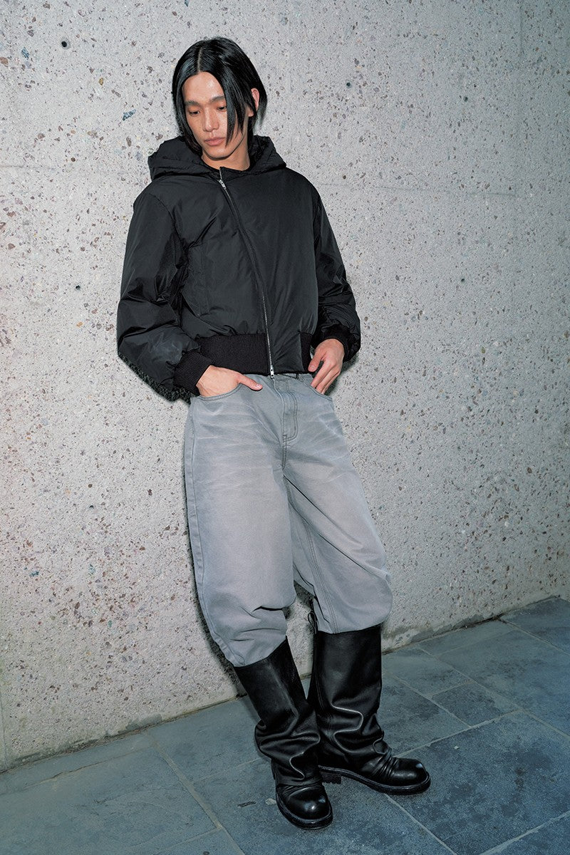 Wrinkled Leather Tube Boots