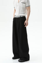 Asymmetrical Waist Pleated Trousers