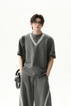 Striped Boxy Polo Tee