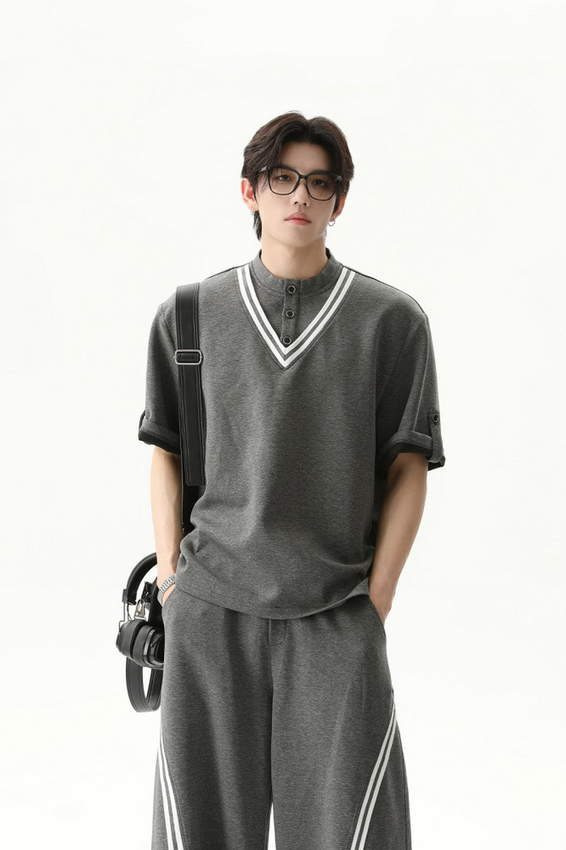 Striped Boxy Polo Tee