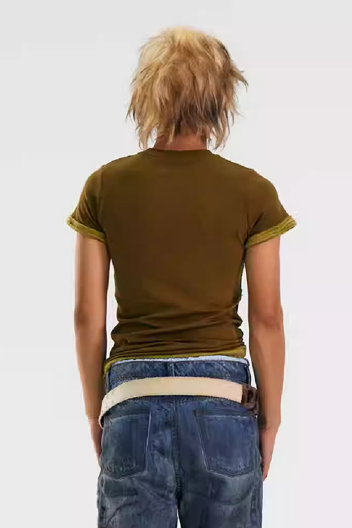 Slim Fit Olive Green Tee