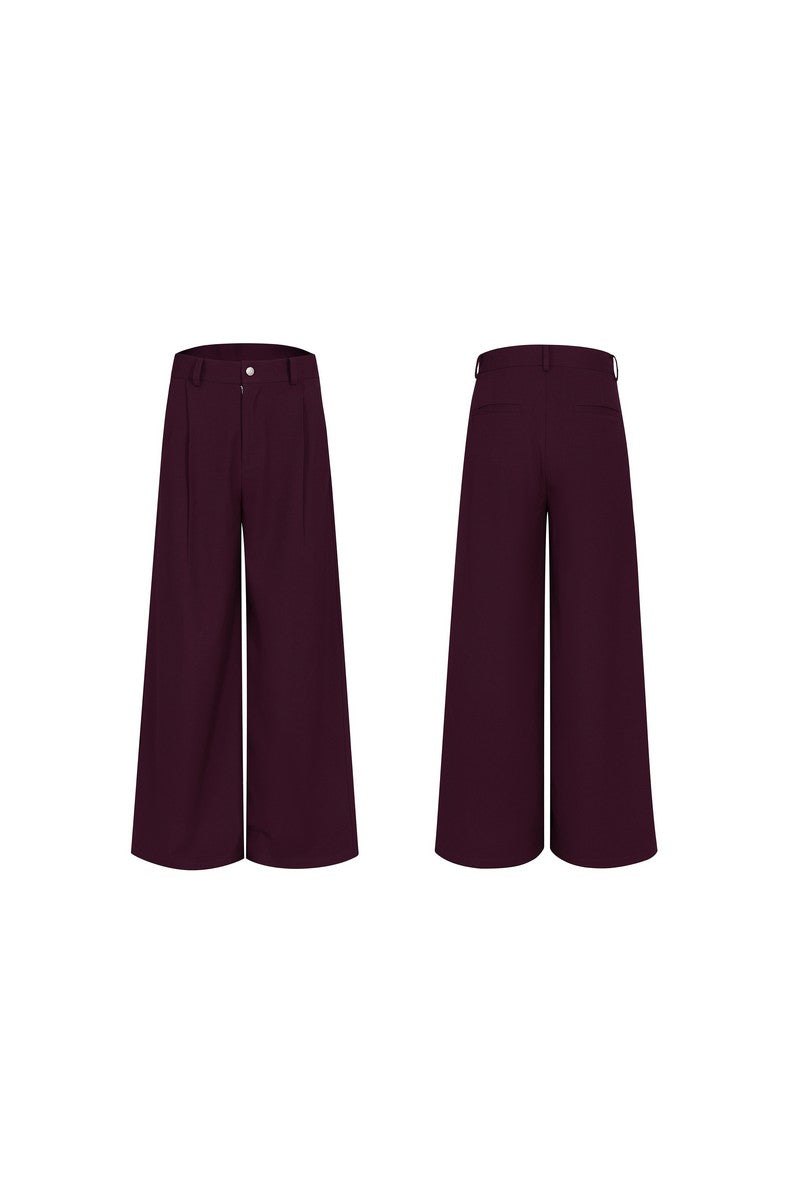 Structured Wool Blend Dress Pants