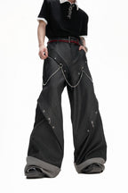 Chain Detail Wide Leg Pants