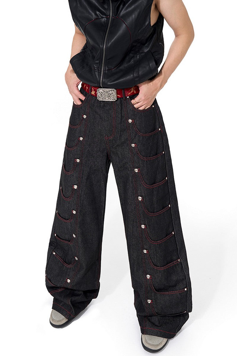Multi Pocket Selvedge Wide Jeans