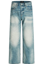 Washed Blue Straight Jeans