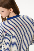 Nautical Stripe Embroidered Tee