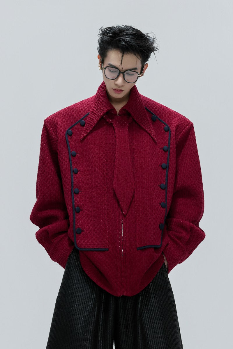 Double Breasted Woven Shirt Jacket