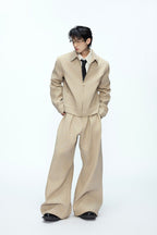 Rhinestone Sequin Pleated Trousers
