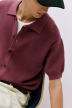 Cotton Jacquard Knit Cardigan