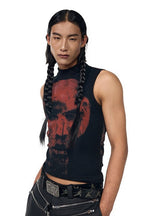 Graphic Mock Neck Tank