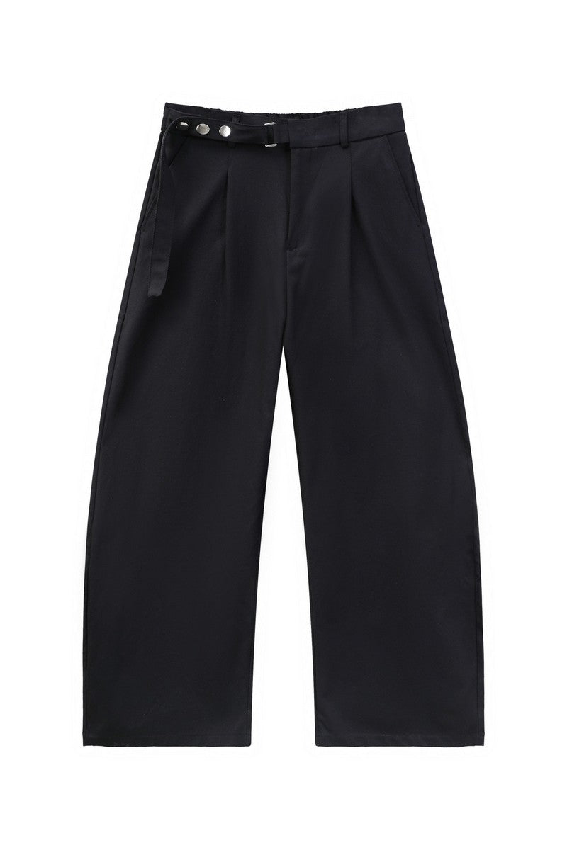 Old Money Draped Wide Leg Trousers