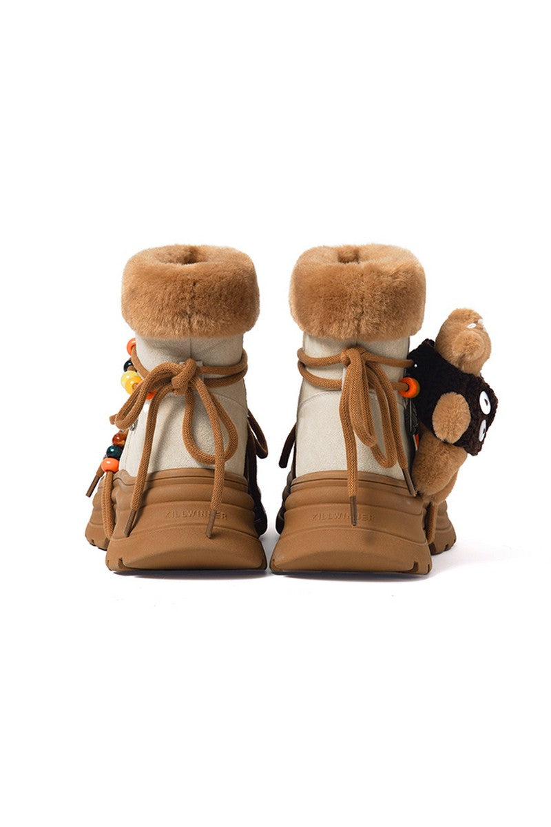 Khaki Chunky Snow Boots