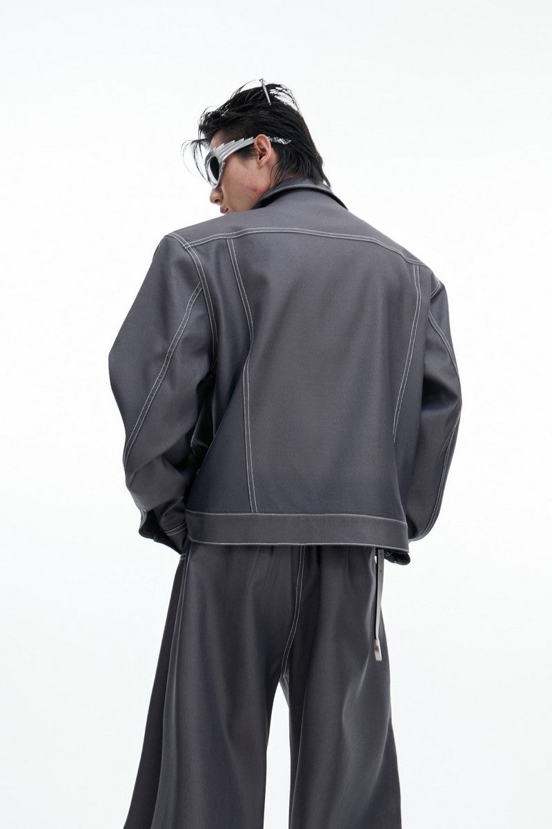 Pin Detail Cropped Jacket