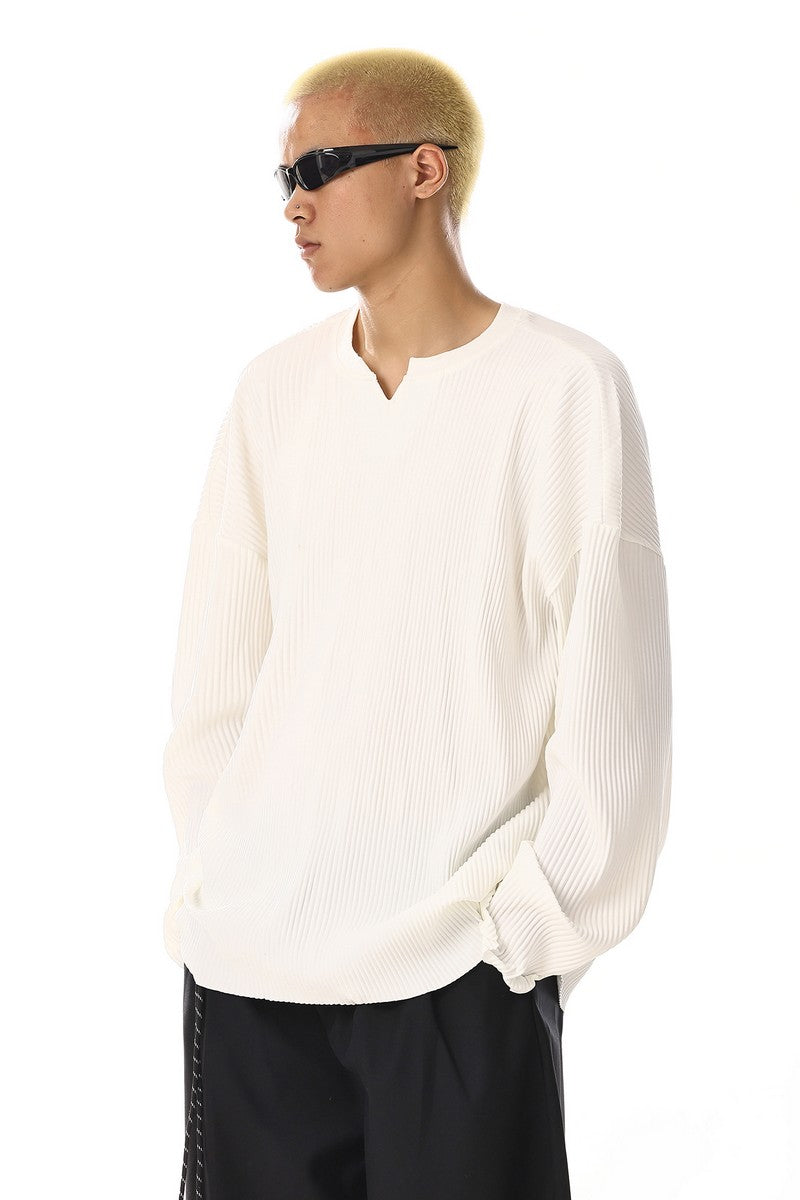 V Neck Drape Long Sleeve Tee