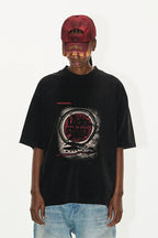 Washed Vintage Print Cotton Tee