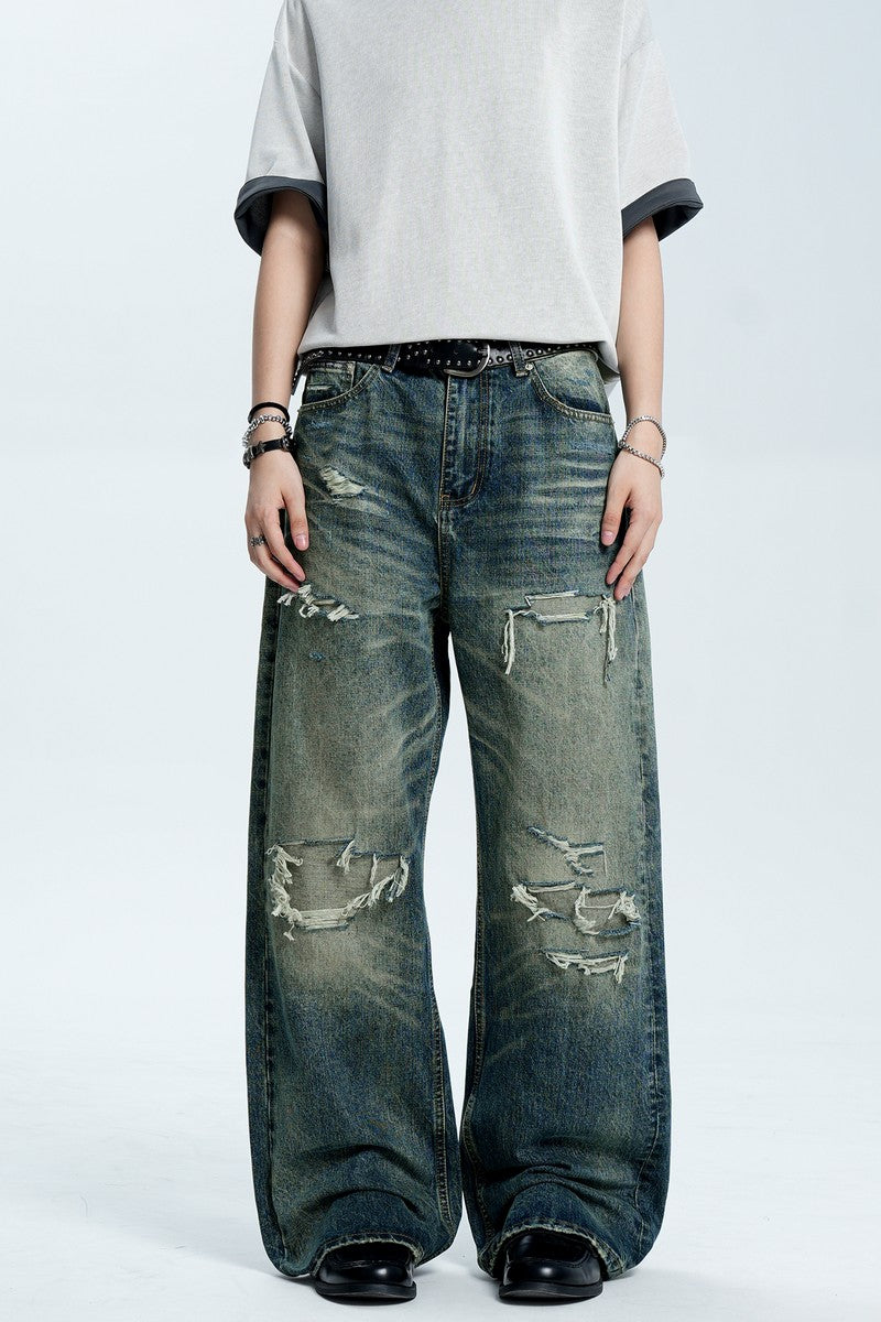 Patched Washed Vintage Jeans