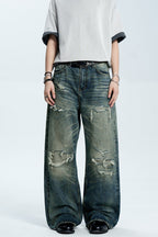 Patched Washed Vintage Jeans