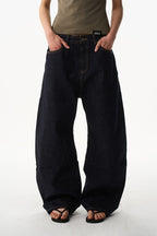 Raw Denim Barrel Jeans