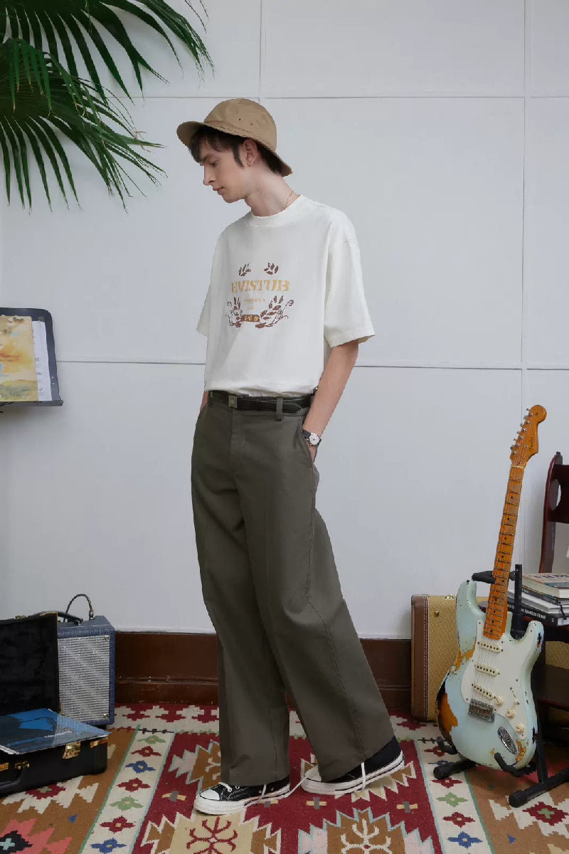 Cotton Straight Trousers