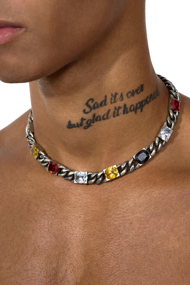 Zircon Titanium Vintage Chain Necklace