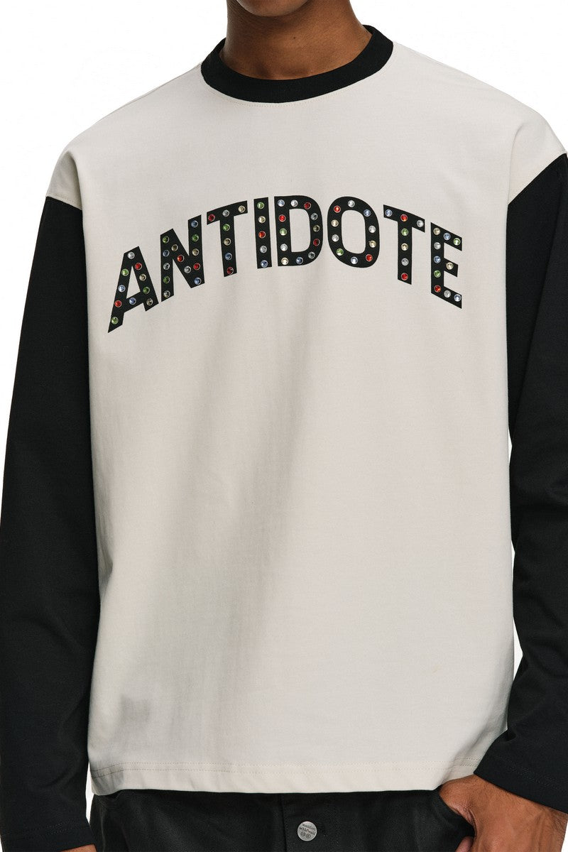 Rhinestone Raglan Long Sleeve Tee