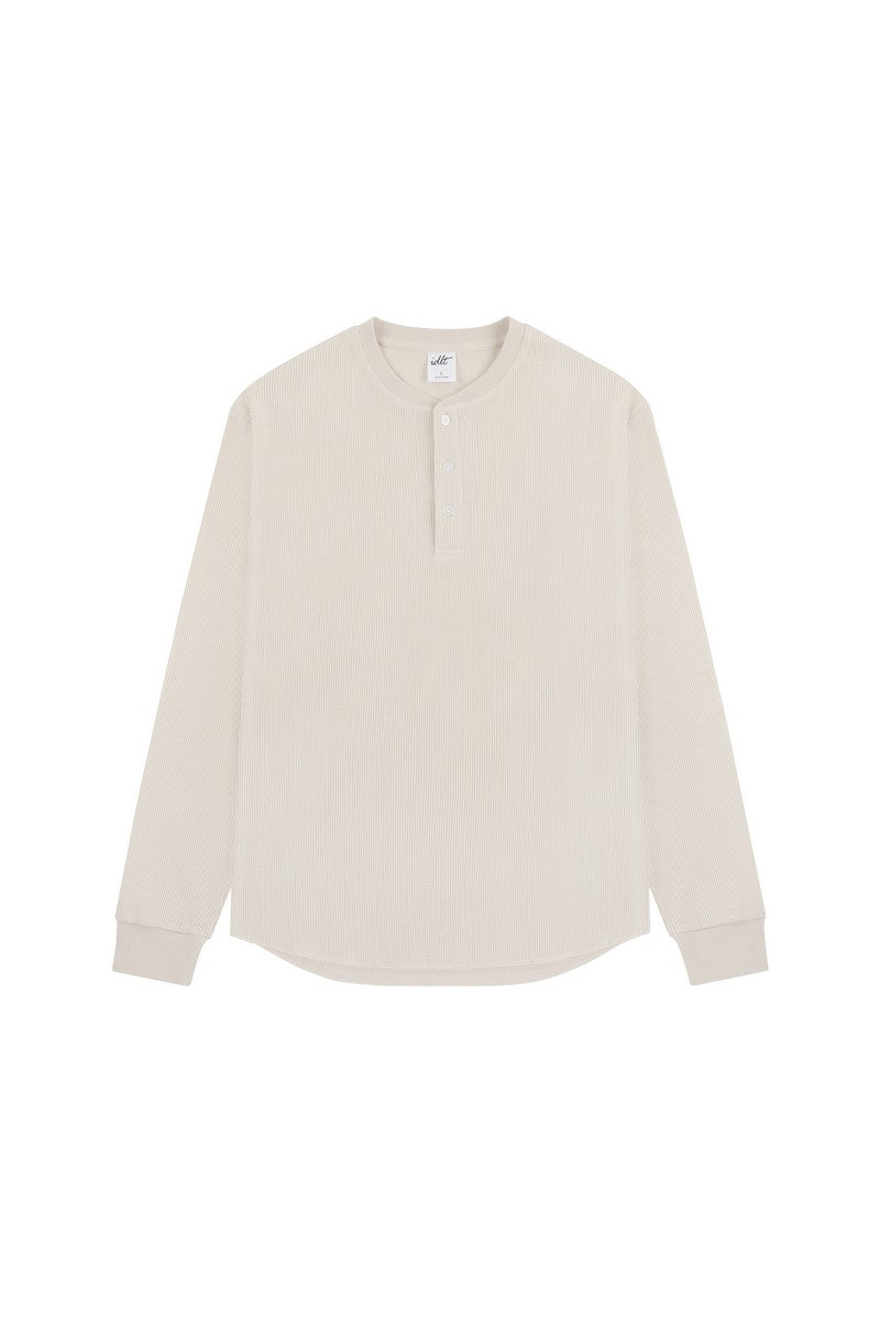 Waffle Henley Long Sleeve Tee
