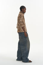 Leopard Print Relaxed Polo Shirt