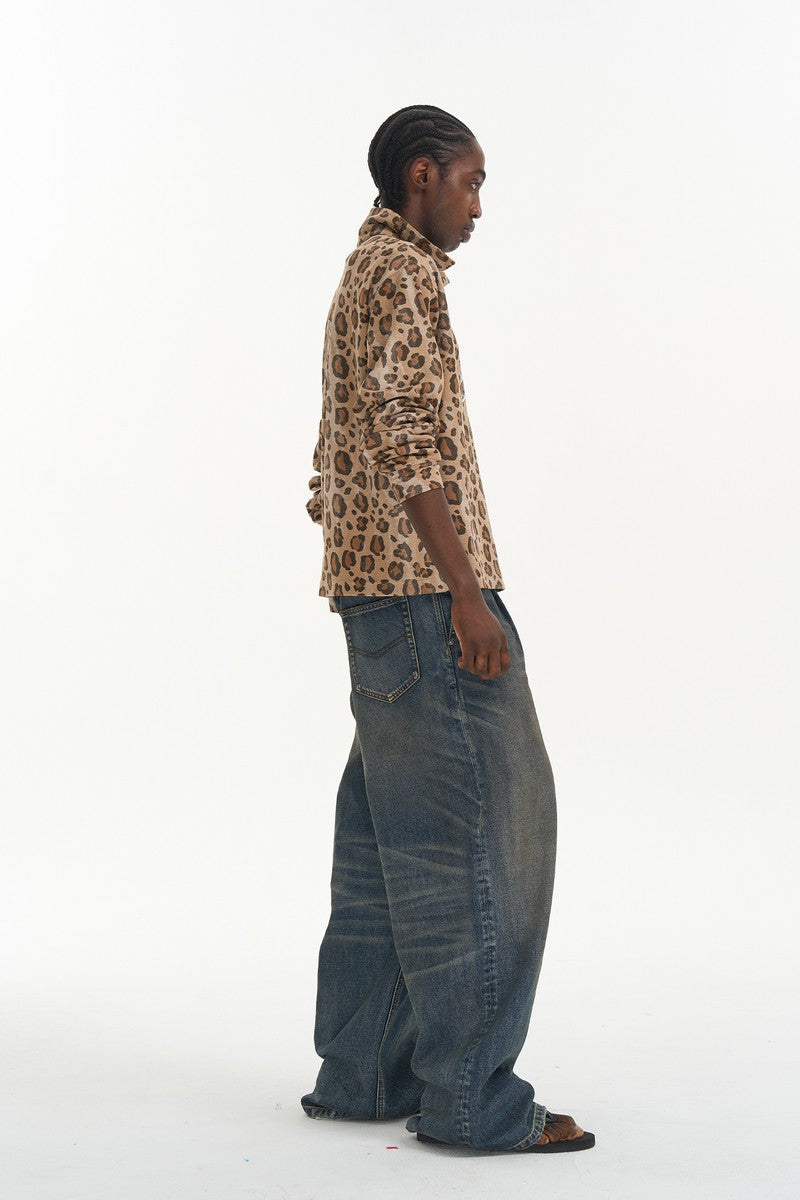 Leopard Print Relaxed Fit Polo