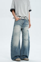 Destroyed Washed Wide Jeans