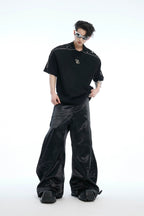 Rhinestone Zipper Detail T-Shirt