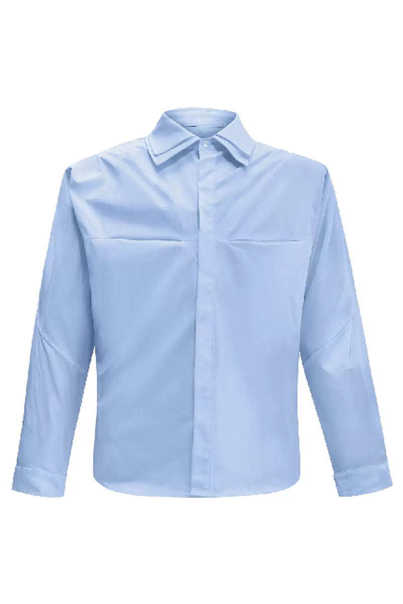 Layered Collar Pleated Shirt