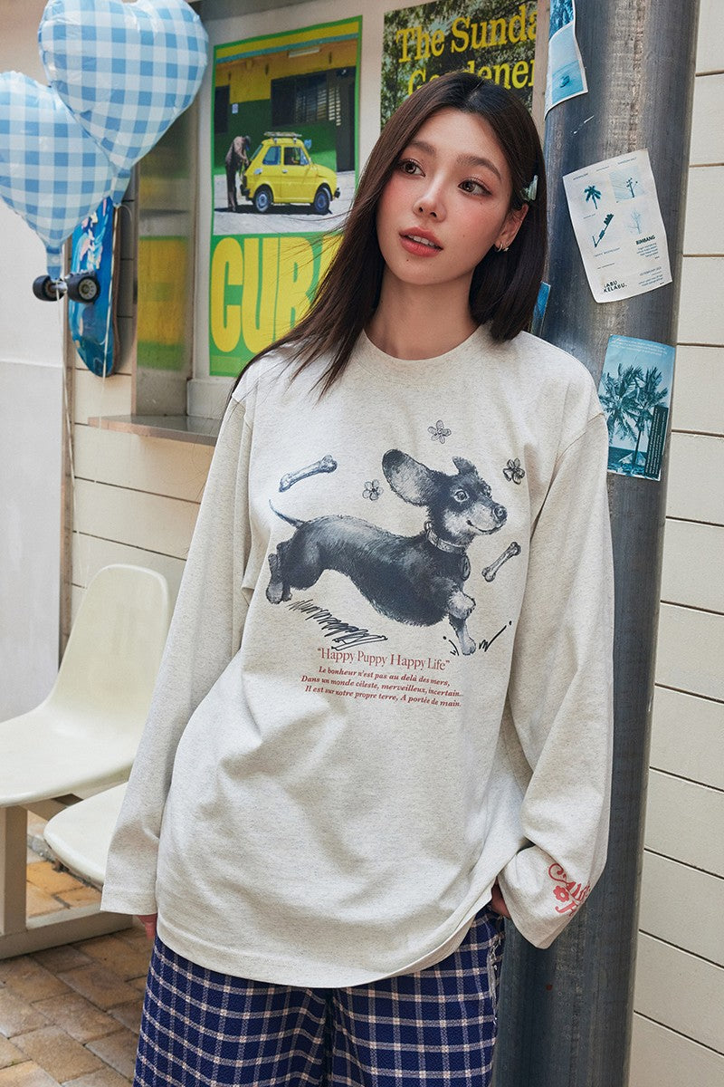 Dachshund Sketch Long Sleeve Tee