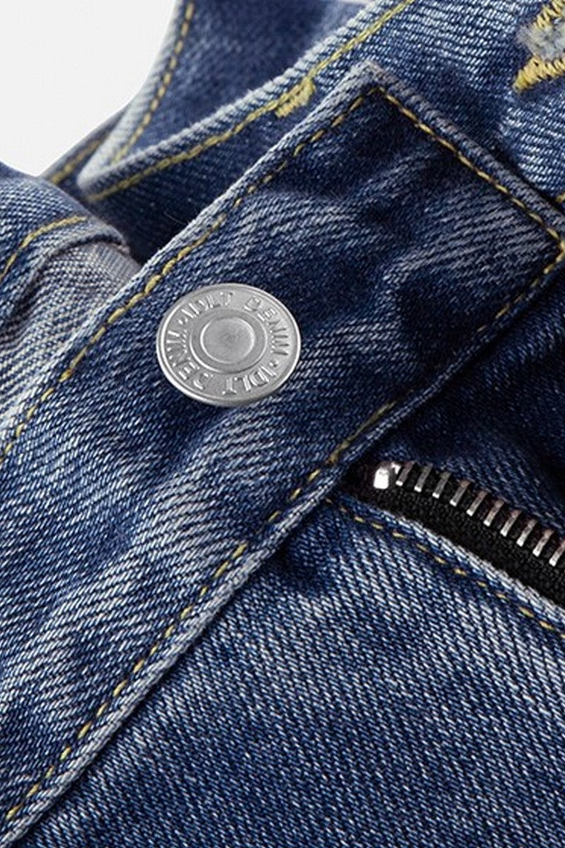 Washed Blade Cut Jeans