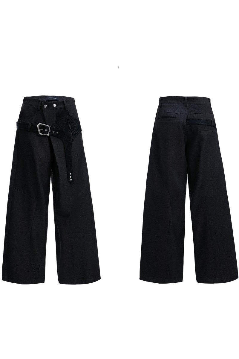 Croc Trim Straight Trousers