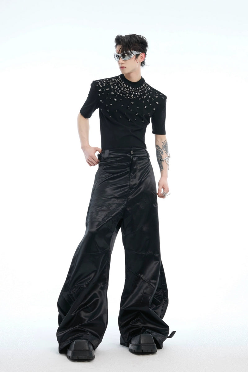 Rhinestone Fitted Stretch T-Shirt