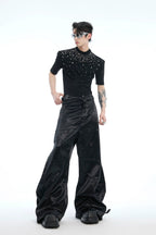 Rhinestone Fitted Stretch T-Shirt