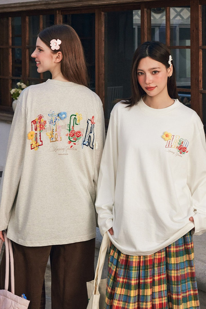 Yarn Flower Embroidery Tee