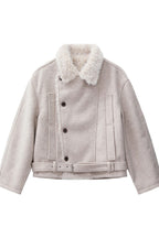 Double Breasted Fur Collar Jacket