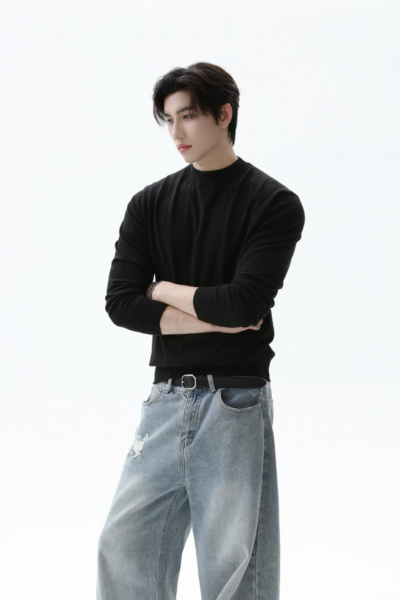 Modal Blend Slim Fit Knit Sweater