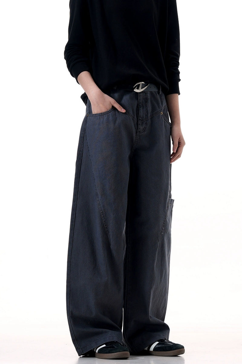 Distressed Gray Relaxed Cargo Pants