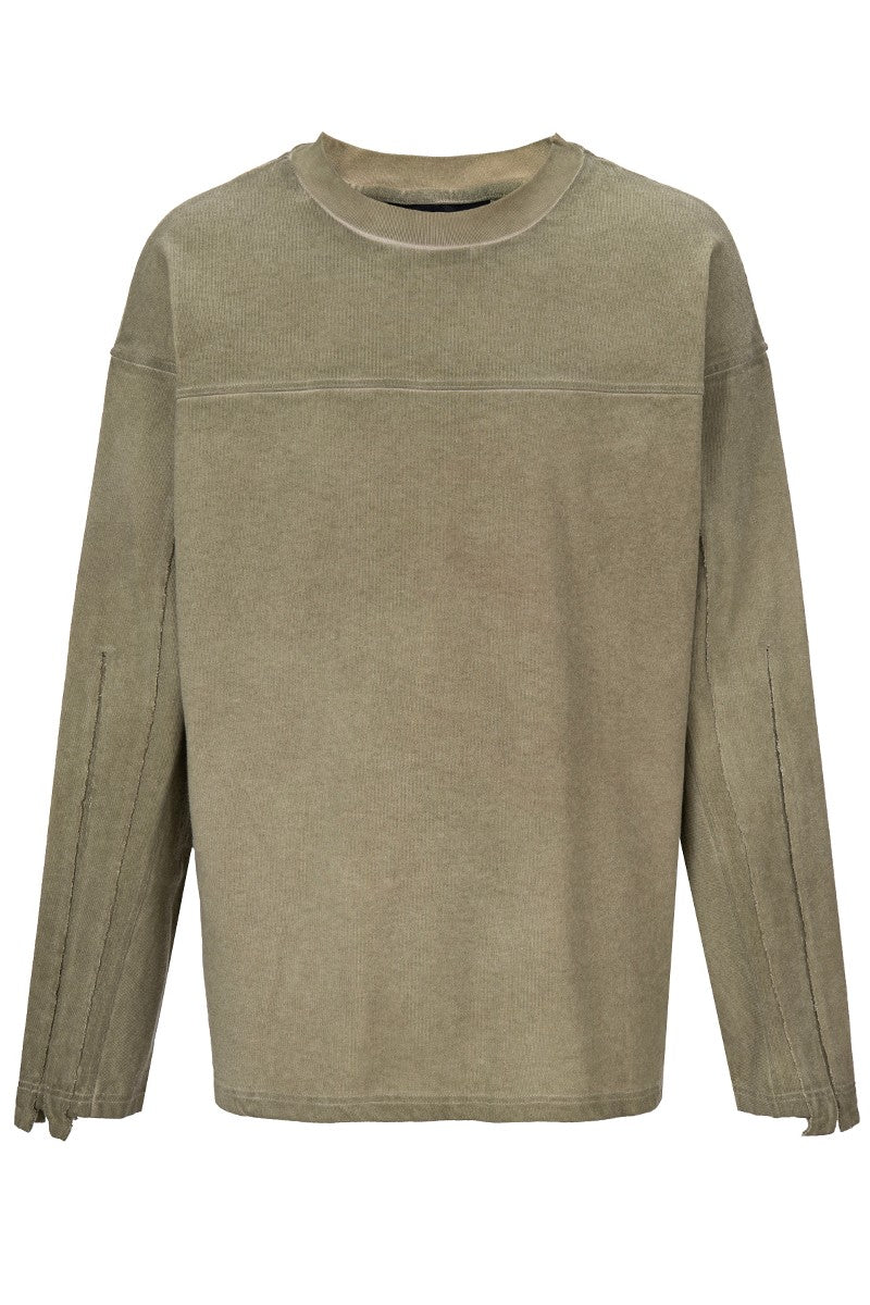 Distressed Patchwork Long Sleeve Tee