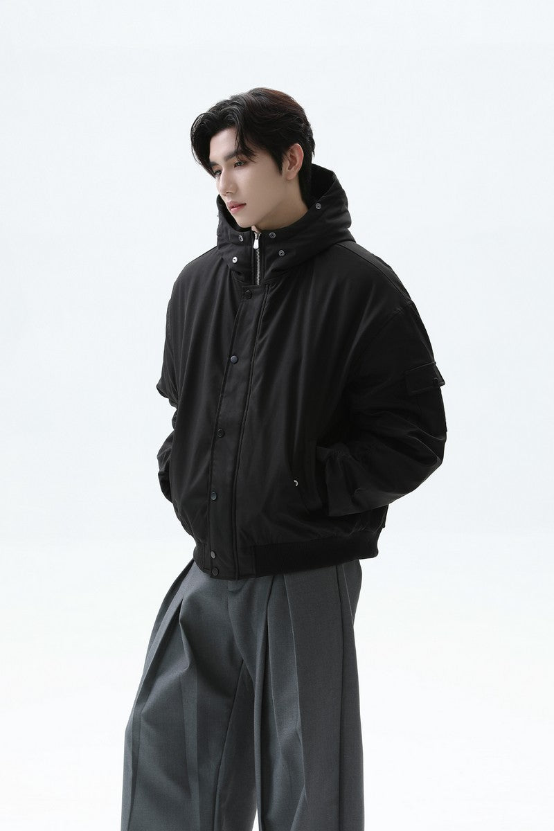 Fur Hooded Short Parka Jacket