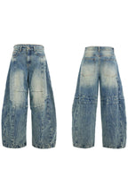 Distressed Wide-Leg Jeans