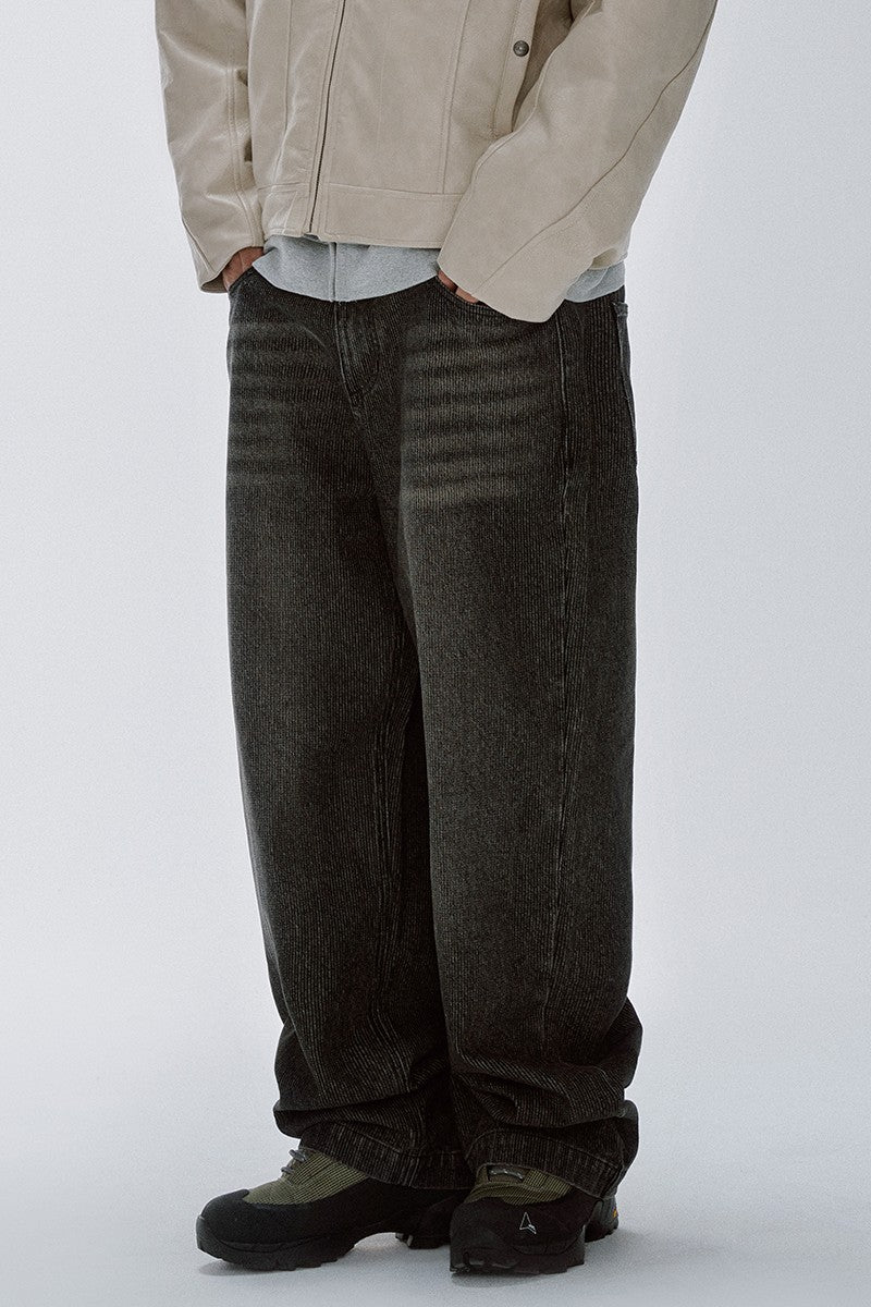 Washed Jacquard Corduroy Jeans
